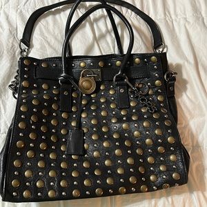 Michael Kors large black studded bag